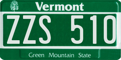VT license plate ZZS510