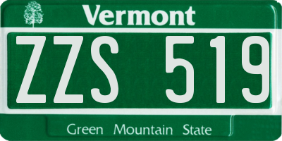 VT license plate ZZS519