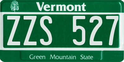 VT license plate ZZS527