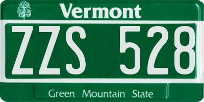 VT license plate ZZS528