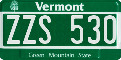 VT license plate ZZS530