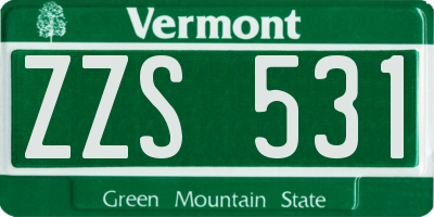 VT license plate ZZS531