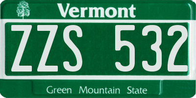 VT license plate ZZS532