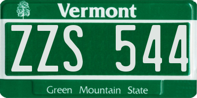 VT license plate ZZS544