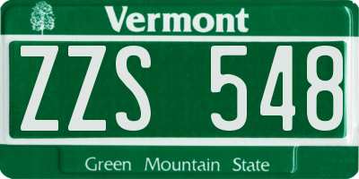 VT license plate ZZS548