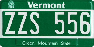 VT license plate ZZS556