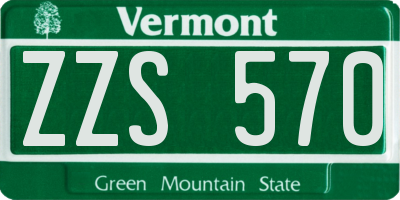 VT license plate ZZS570