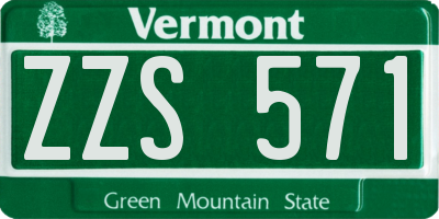 VT license plate ZZS571