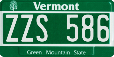 VT license plate ZZS586
