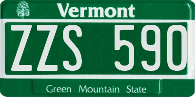 VT license plate ZZS590