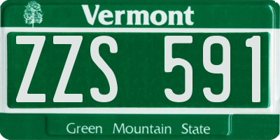 VT license plate ZZS591