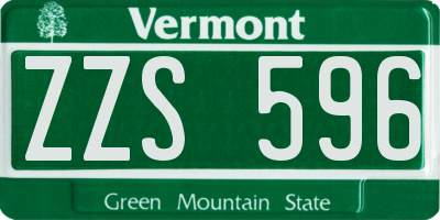 VT license plate ZZS596
