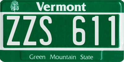 VT license plate ZZS611
