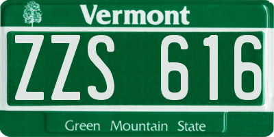 VT license plate ZZS616
