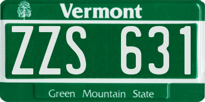 VT license plate ZZS631