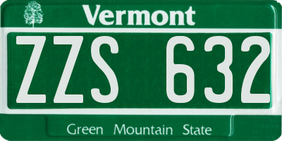 VT license plate ZZS632