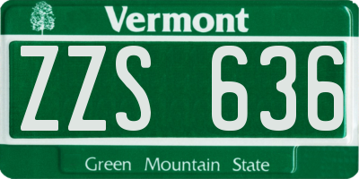 VT license plate ZZS636