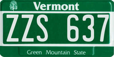 VT license plate ZZS637