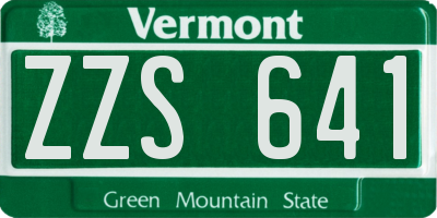VT license plate ZZS641