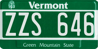 VT license plate ZZS646
