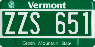 VT license plate ZZS651