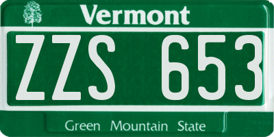 VT license plate ZZS653