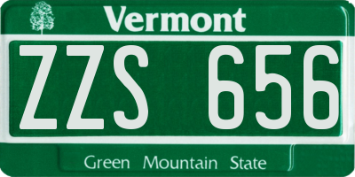 VT license plate ZZS656