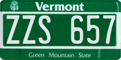 VT license plate ZZS657