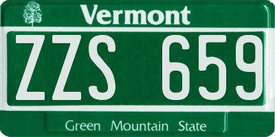 VT license plate ZZS659