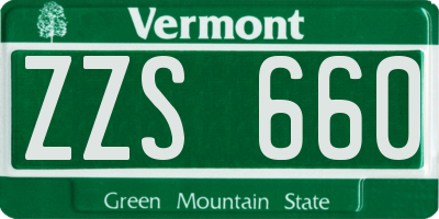 VT license plate ZZS660