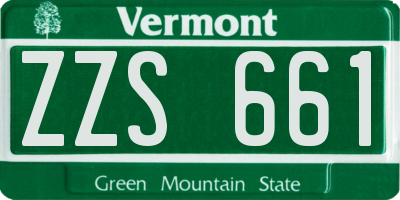 VT license plate ZZS661