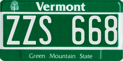 VT license plate ZZS668