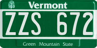 VT license plate ZZS672