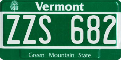 VT license plate ZZS682