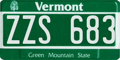 VT license plate ZZS683