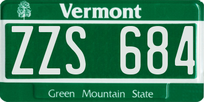 VT license plate ZZS684