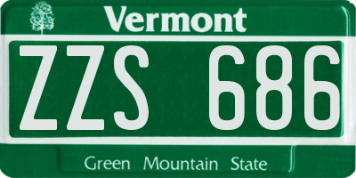 VT license plate ZZS686
