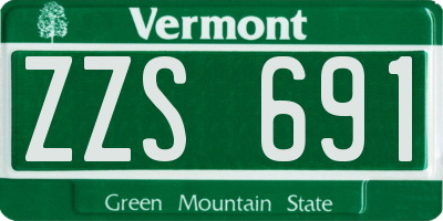 VT license plate ZZS691