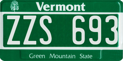 VT license plate ZZS693