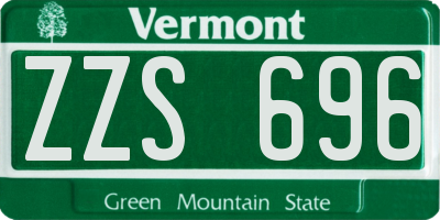 VT license plate ZZS696