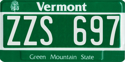 VT license plate ZZS697