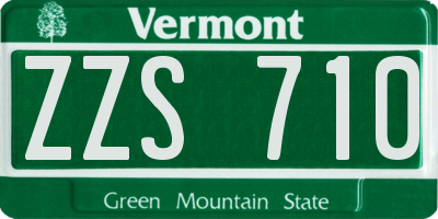 VT license plate ZZS710