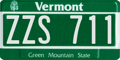 VT license plate ZZS711