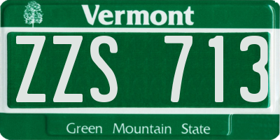 VT license plate ZZS713