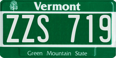 VT license plate ZZS719