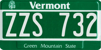 VT license plate ZZS732