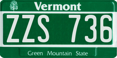 VT license plate ZZS736