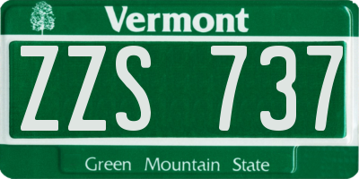 VT license plate ZZS737