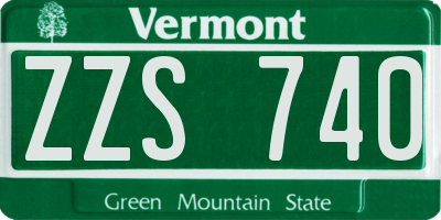 VT license plate ZZS740