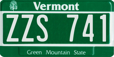VT license plate ZZS741